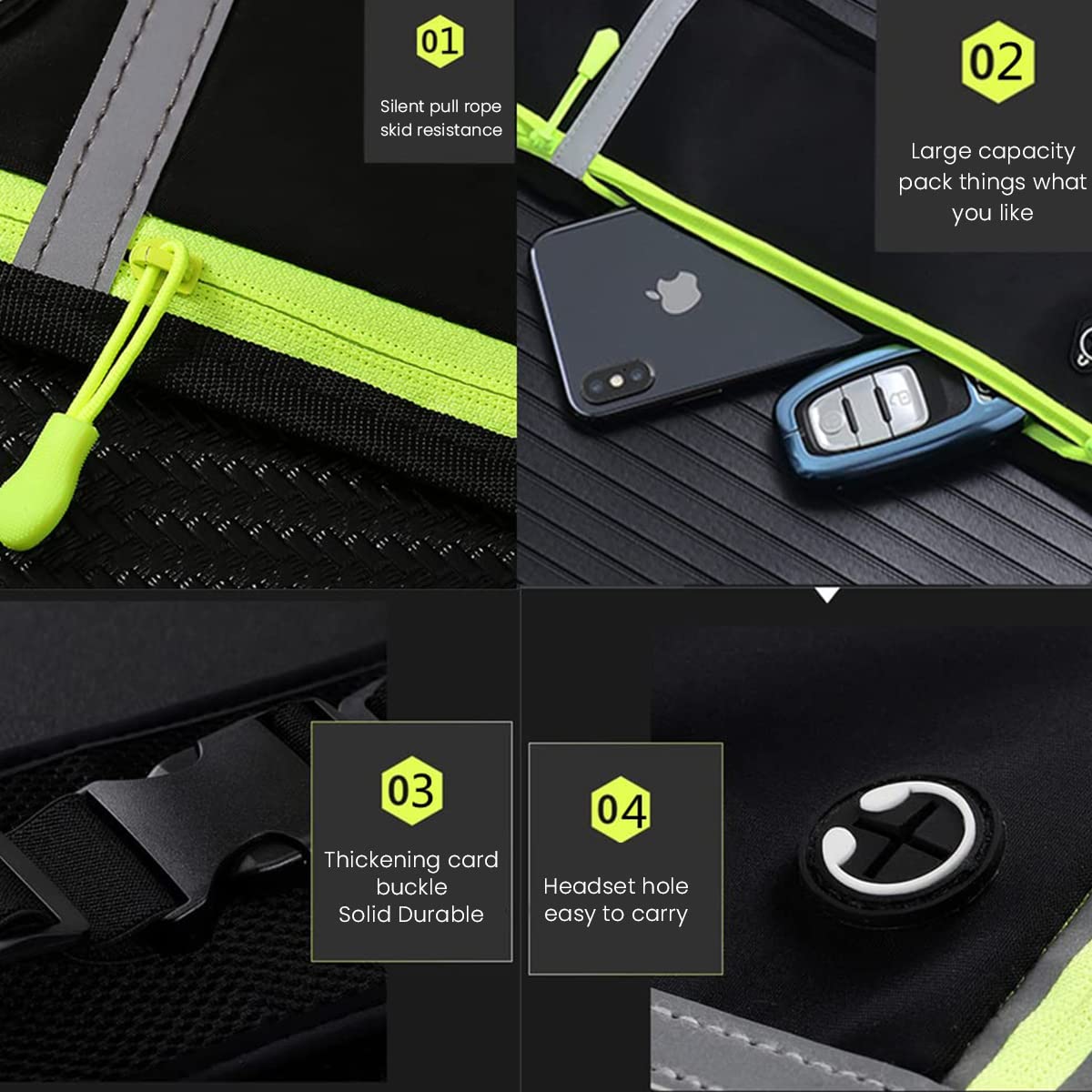 Optifit Running Belt Bag for Outdoor Workout with Cup Holder and Cable Hole | Fits 31–53 in Waist