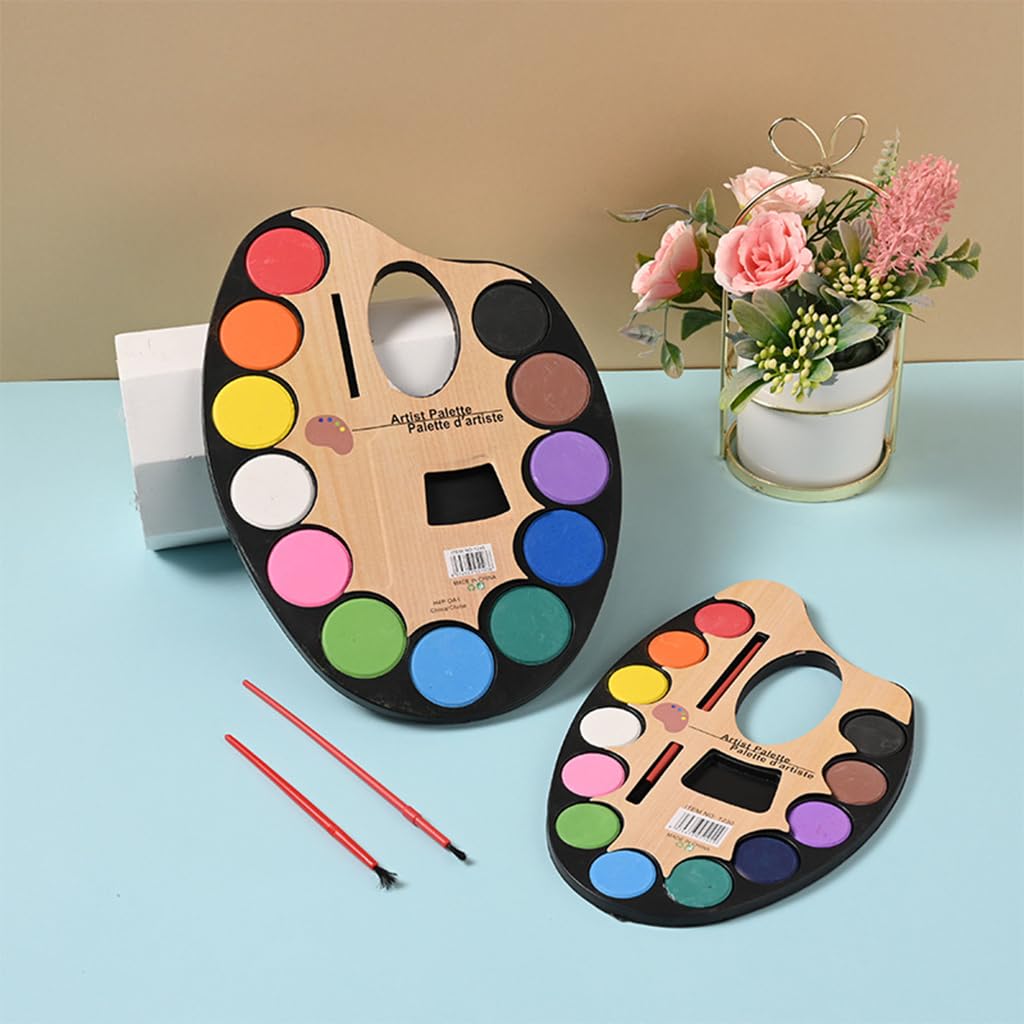 PATPAT Artist Palette for Kids with 12 Water Based Colors and Brush | Safe Non Toxic Set