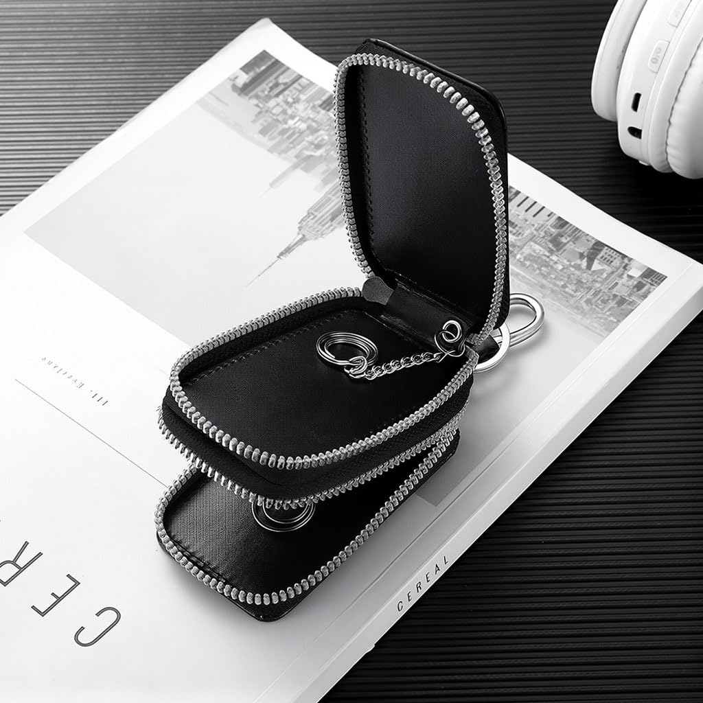STHIRA Car Key Holder for Car and House Keys with Double Layer Organizer and 5.5x9cm PU Case