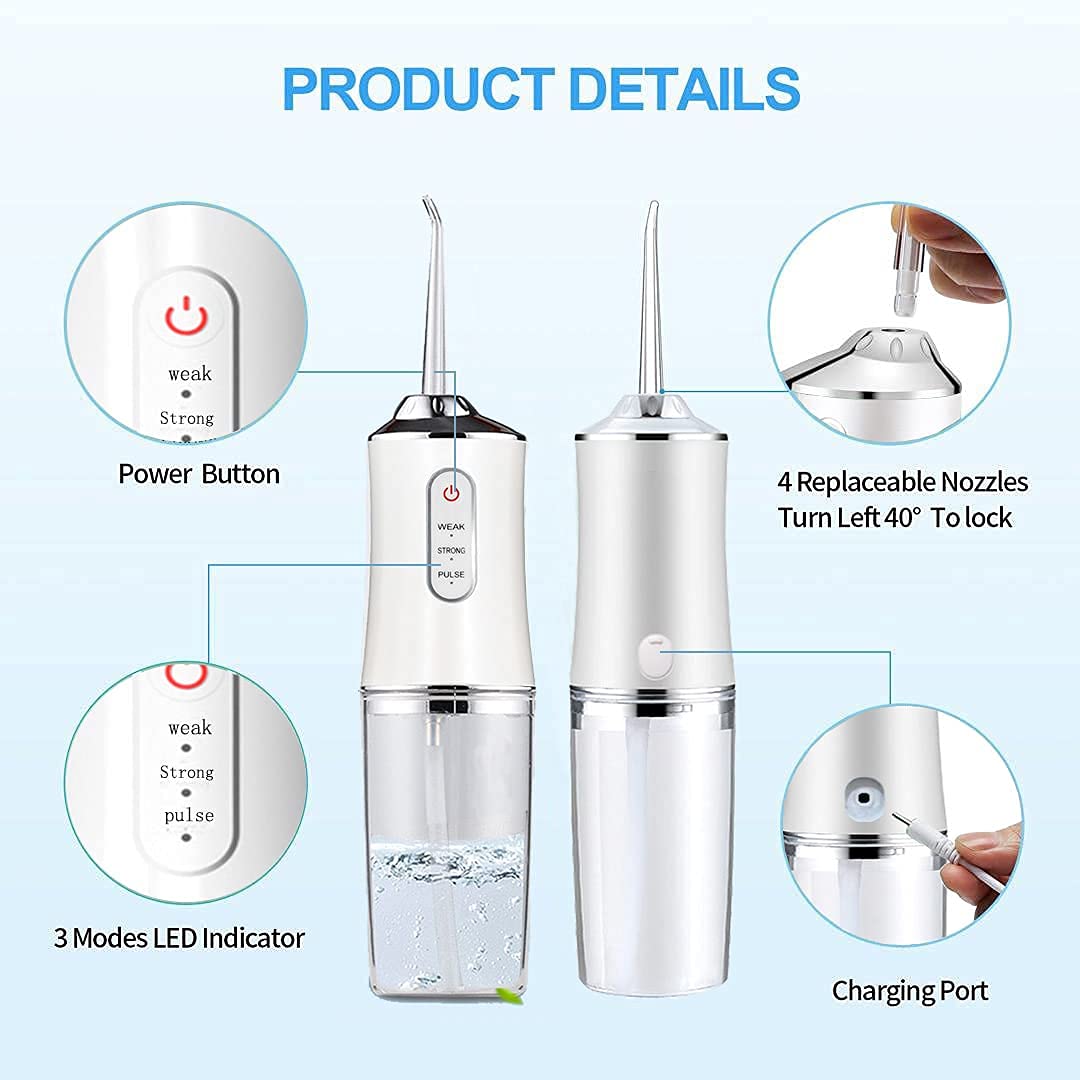 MAYCREATE Water Flossers For Teeth, Portable & Rechargeable Water Pick Flosser For Home and Travel,Electric Toothbrush with Water Flosser with 3 Modes.without Protective Case