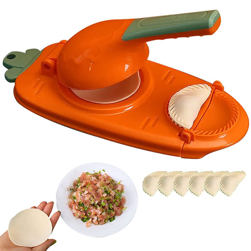 HASTHIP Dumpling Maker, New 2 in 1 Dumpling Maker Press, Dumpling Skin Maker with Dumpling Press, DIY Dumpling Skin Maker and Dumpling Mould Press 3.9'' Dumpling Sheets Press Maker