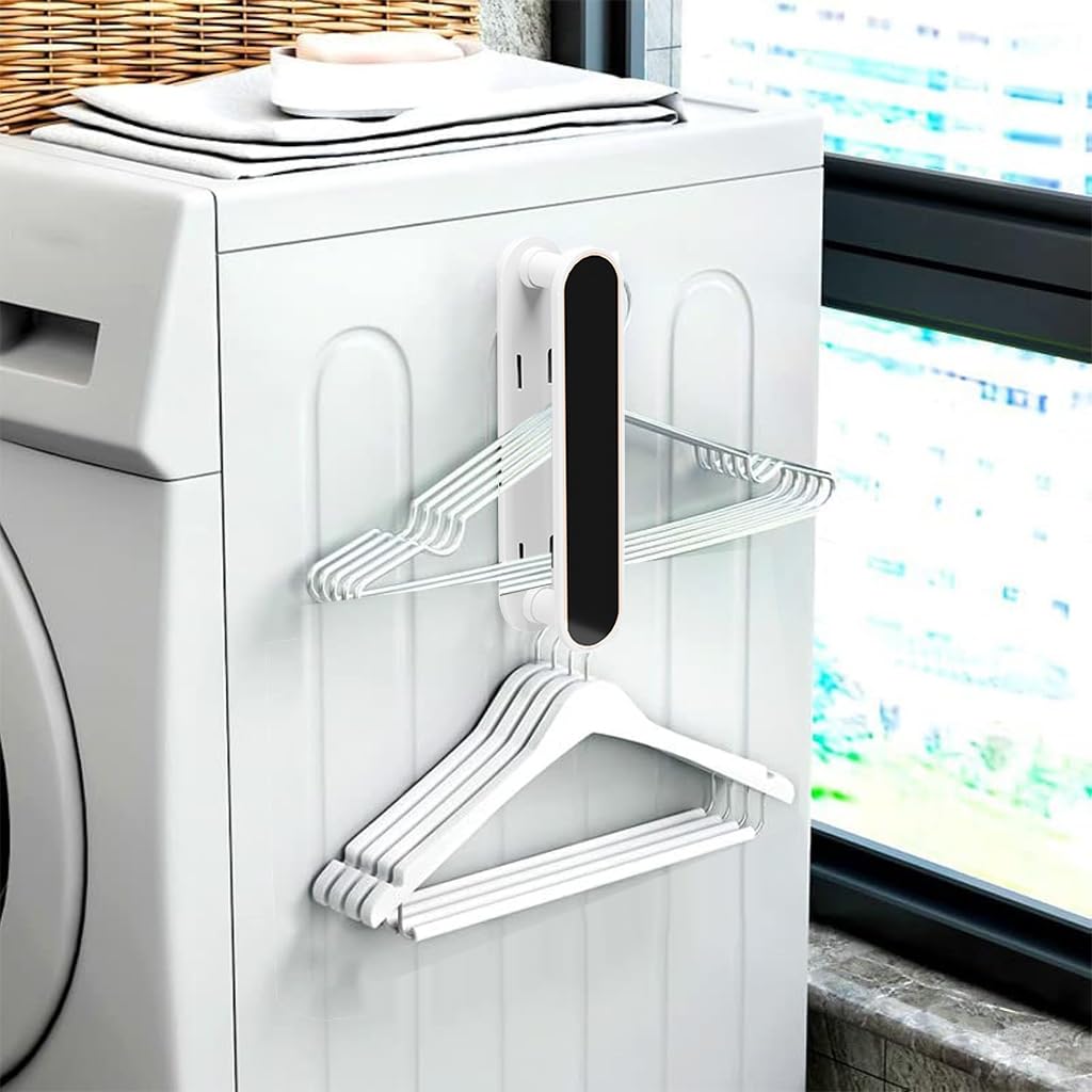 HASTHIP Clothes Hanger Organizer Rack for Closet and Laundry with Double Layer Retractable Design | Holds up to 50 Hangers and Supports 8 lbs