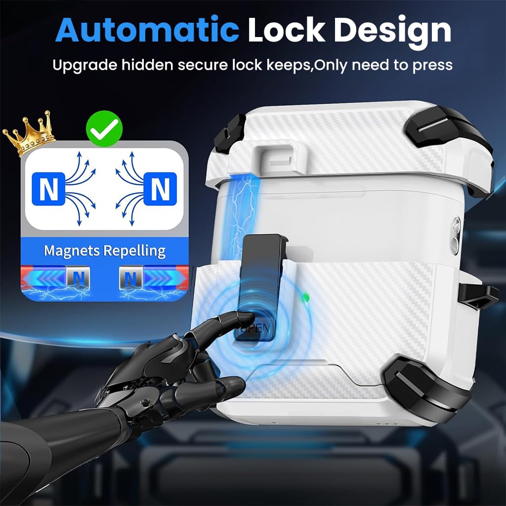 ZORBES AirPods Pro 3 Case with Magnetic Lock and TPU PC Cover | Desk Phone Bracket