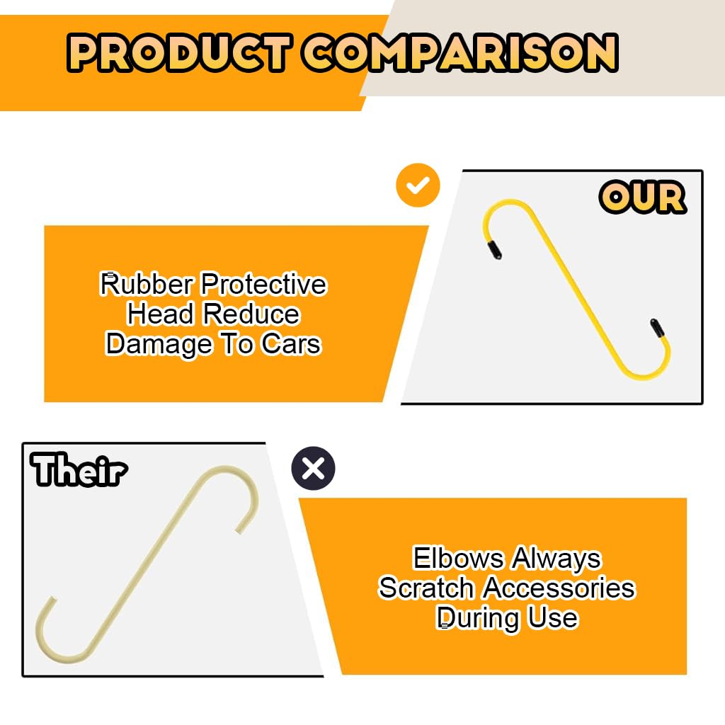 STHIRA Car Brake Caliper Hooks for Safe Brake Line Holding with Rubber Tips 8.07x1.8 in Rust‑Resistant Steel