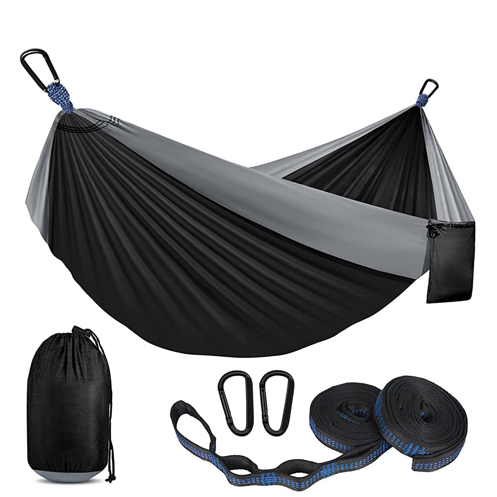 Supvox  Hammock for Camping Outdoor Activities with 2 Fixing Straps, Hammock Swing for Adults Kids, Portable Ultralight Nylon Hammock for Travel Beach Trekking, Maximum 200kg Load (275 x 140cm)