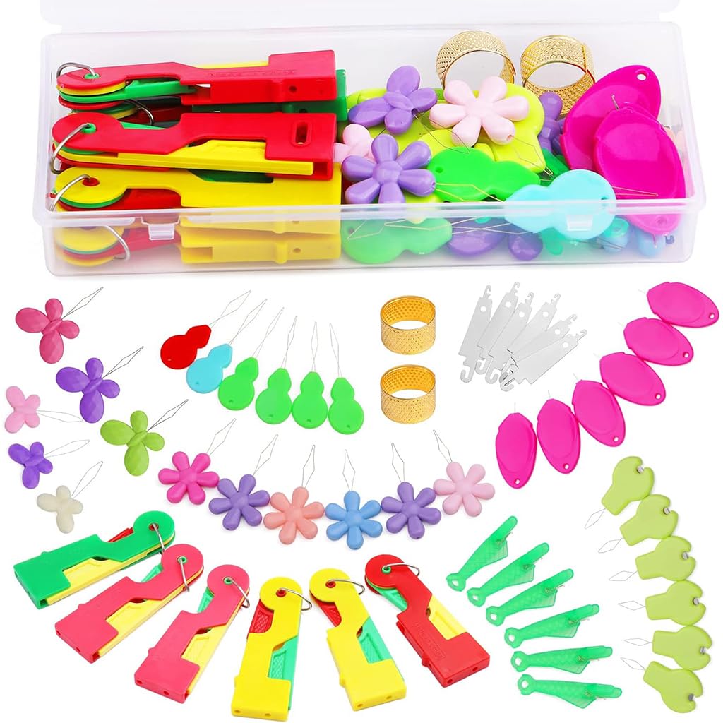 HASTHIP Needle Threaders Set for Hand Sewing featuring 9 Types & 51Pcs with Metal Loops