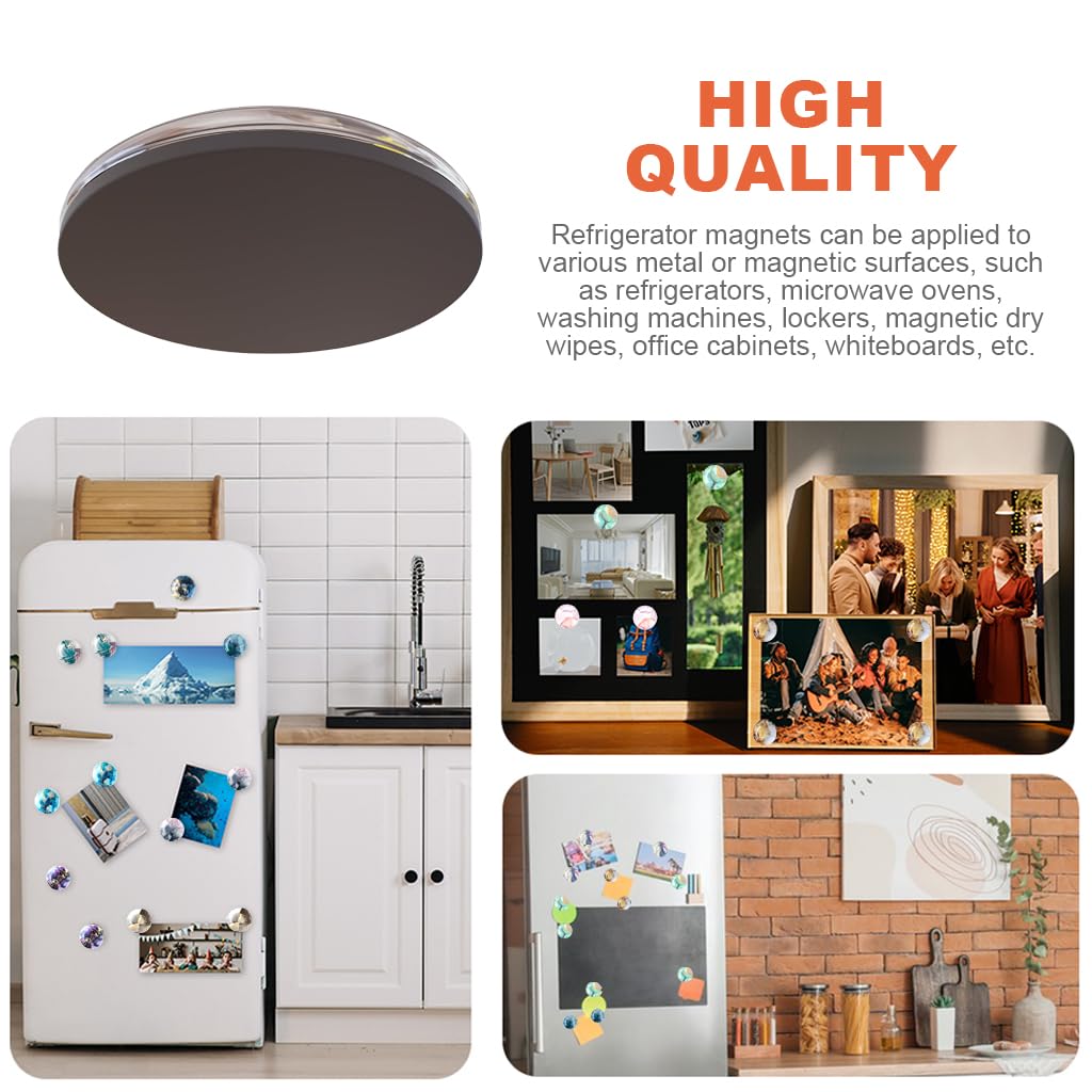 HASTHIP Fridge Magnets for Kitchen and Office with Strong Magnetic Hold | Set of 12 Round Glass Marble Designs