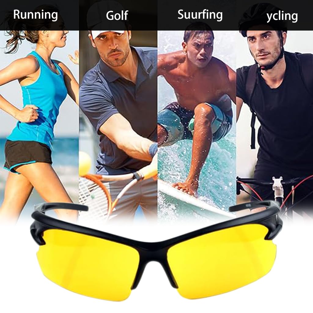 Proberos® Outdoor Riding Sunglasses Non-Polarized Sunglasses Color Lens Unisex Sunglasses for Men Women UV400 Anti Glare Riding Sunglasses HD Windproof Sunglasses with Sunglasses Box