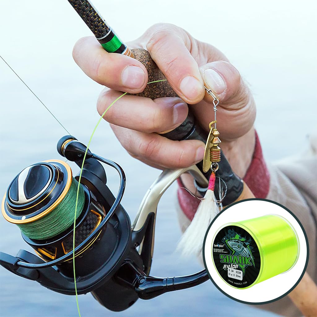 Proberos Nylon Fishing Line for Angling and Crafts featuring 30LB Strength and 500-Yard Spool | Vibrant Yellow 0.5mm Diameter