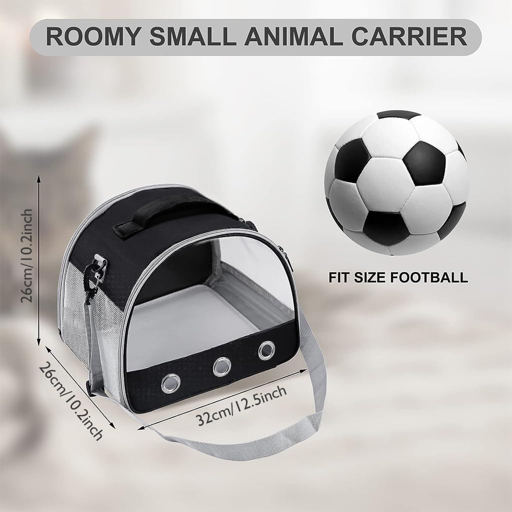 Qpets Small Pet Carrier for Guinea Pigs and Rabbits with Clear Window and Ventilation | 10×12×10 in Lightweight Travel Bag