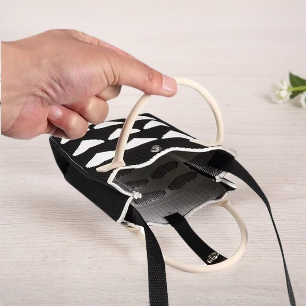 Zibuyu Fashion Phone Sling Bag for Girls with Removable Strap and Knitted Heart Pattern