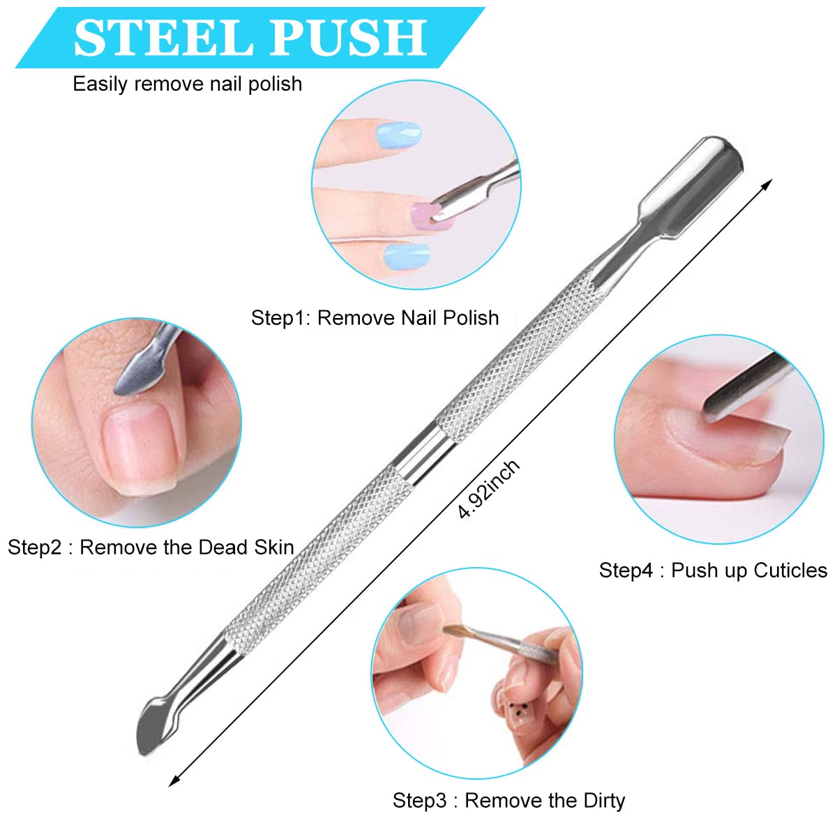 MAYCREATE Nail Clipper Set for Ingrown and Thick Nails with Arch Blade | 7 Pcs Stainless Steel Kit