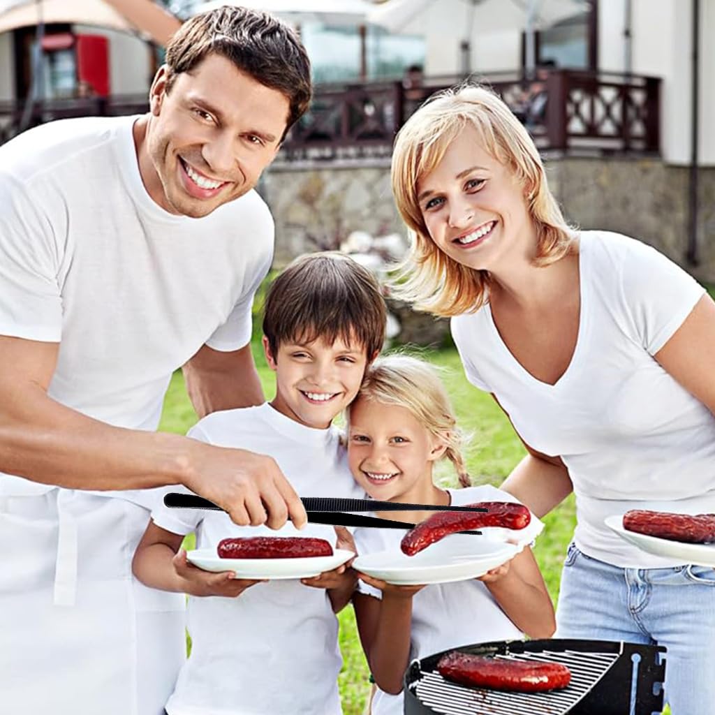 HASTHIP Cooking Tweezers Set for Kitchen and Grill with Serrated Tips | 3 Pcs 12 in Stainless Steel