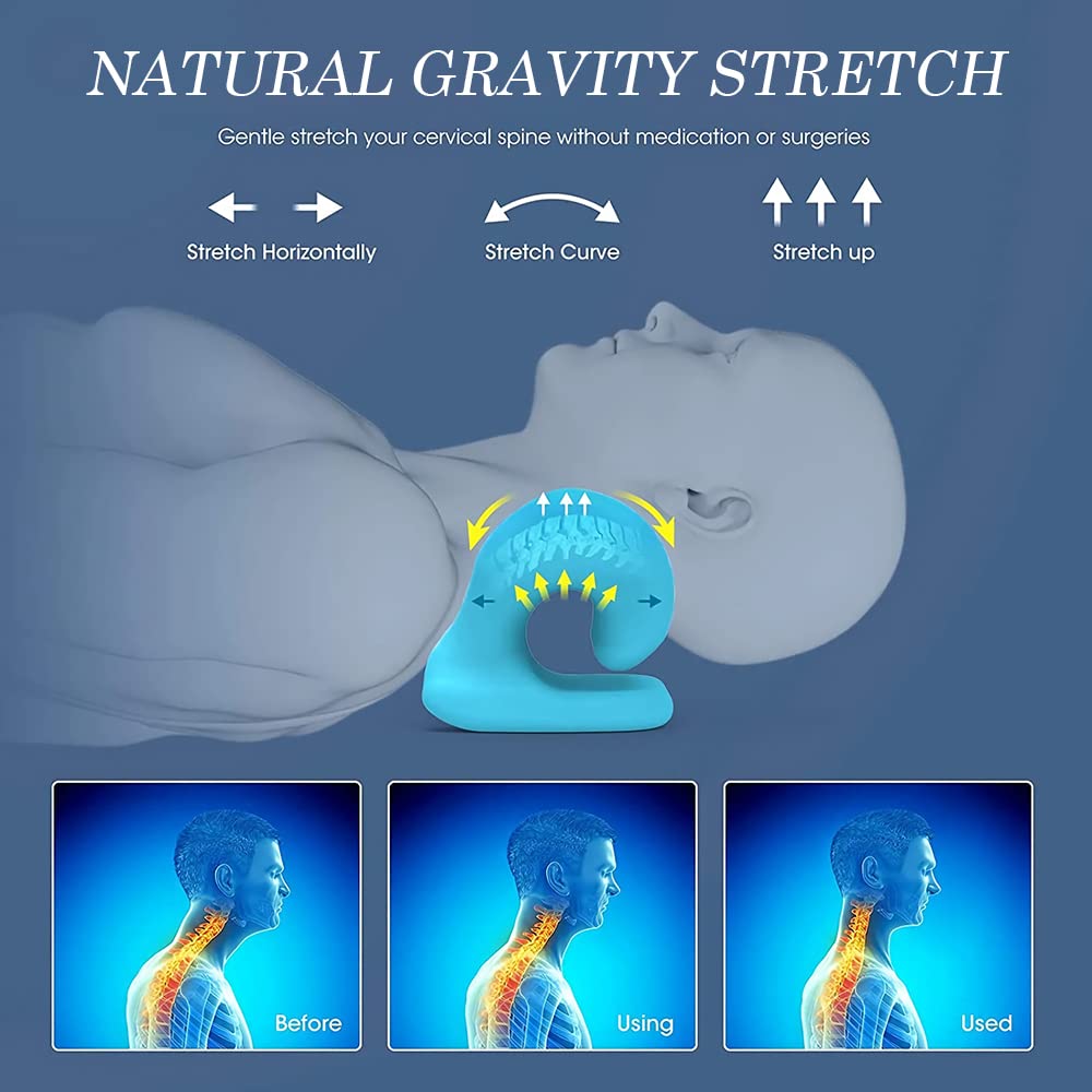 HANNEA Neck Massage Cervical Pillow for Neck Pain Relief with 6 Point Traction | PU Material 22×17.5×12.5 cm