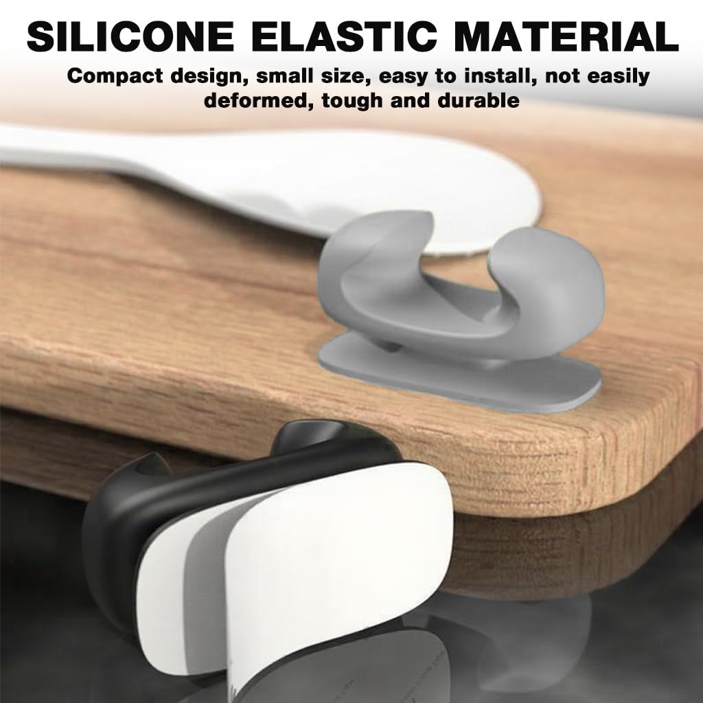 Supvox Rice Paddle Holder for Kitchen Organization with Self Adhesive Mount | 3 pcs Silicone Utensil Stand