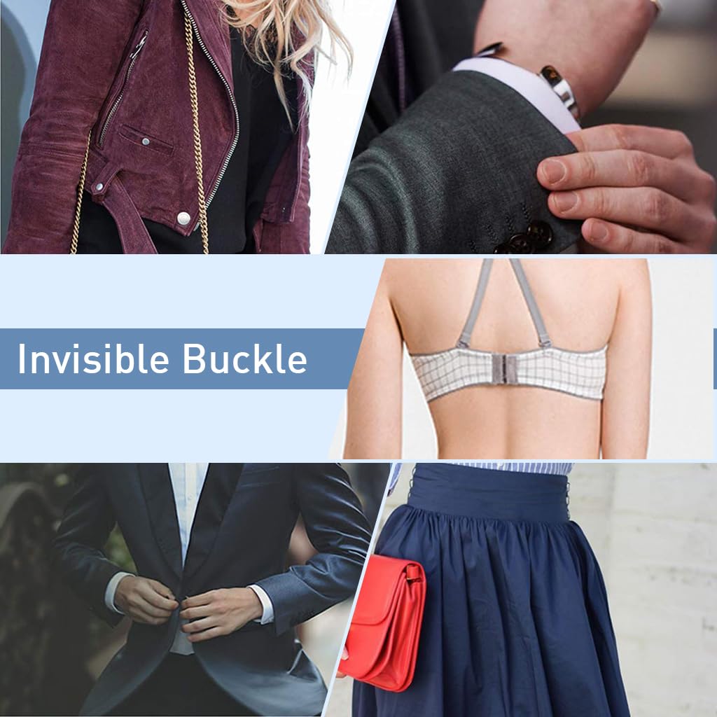 HASTHIP Hook and Eye Sewing Kit for Garment Repairs with 50 Pairs in 3 Styles | Iron Fasteners