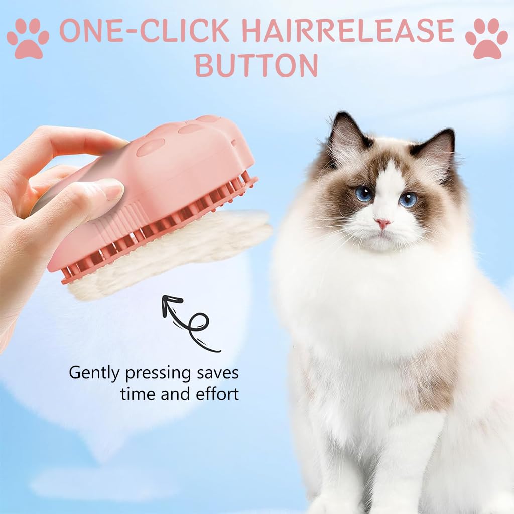 Qpets Cat Steam Brush for Cats and Dogs with UV Sterilization Light and USB Rechargeable Design
