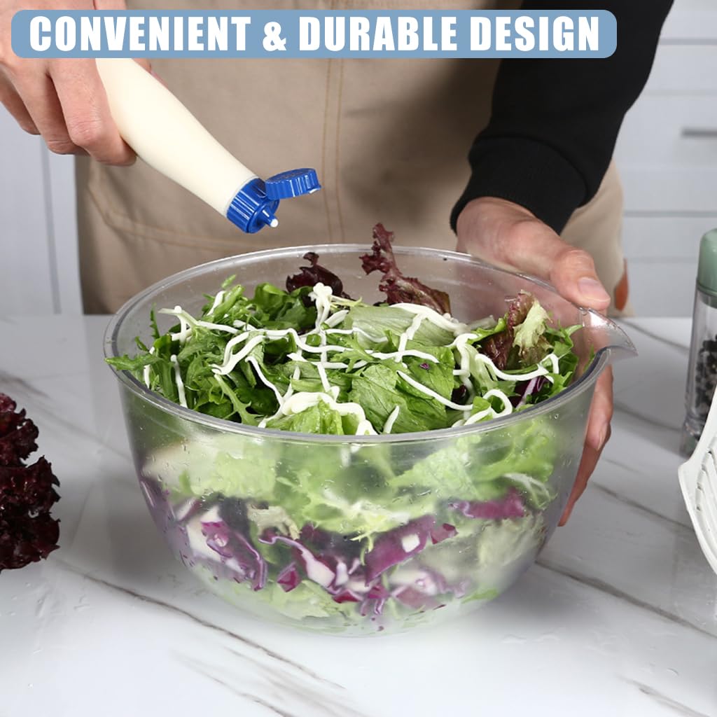 Supvox® Salad Spinner and Dryer with Bowl Rotatable Manual Lettuce Dryer with Crank Handle Food-Grade Vegetable Dryer Spinner with Strainer for Food Preparation, Salad Making, Pasta