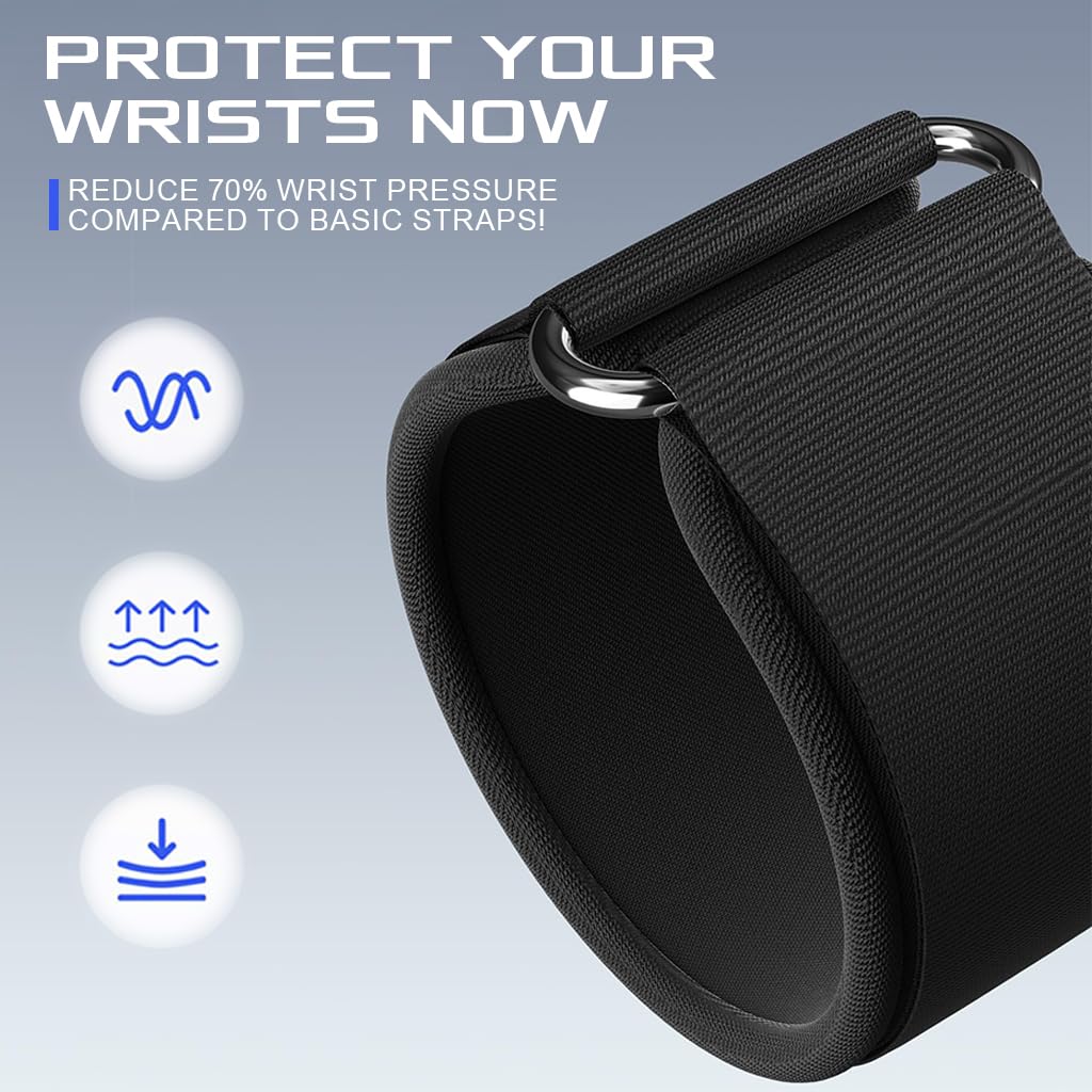Proberos Weight Lifting Hooks for Deadlifts and Pull-ups with Dual 11cm Rubberized Hooks | Padded 8mm Wrist Support