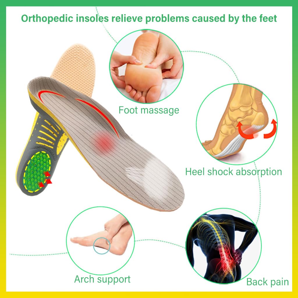 Optifit Orthotic Insoles for Walking and Running featuring EVA and Gel Support | Unisex Size 7-13