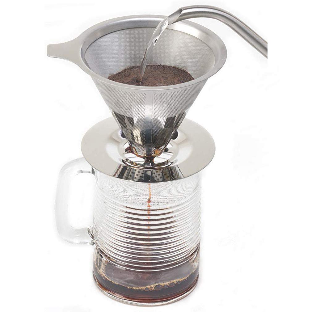 HASTHIP Pour Over Coffee Dripper for Manual Brewing with Dual 800 Mesh Filter | 1–6 Cup Stainless Steel Reusable Maker