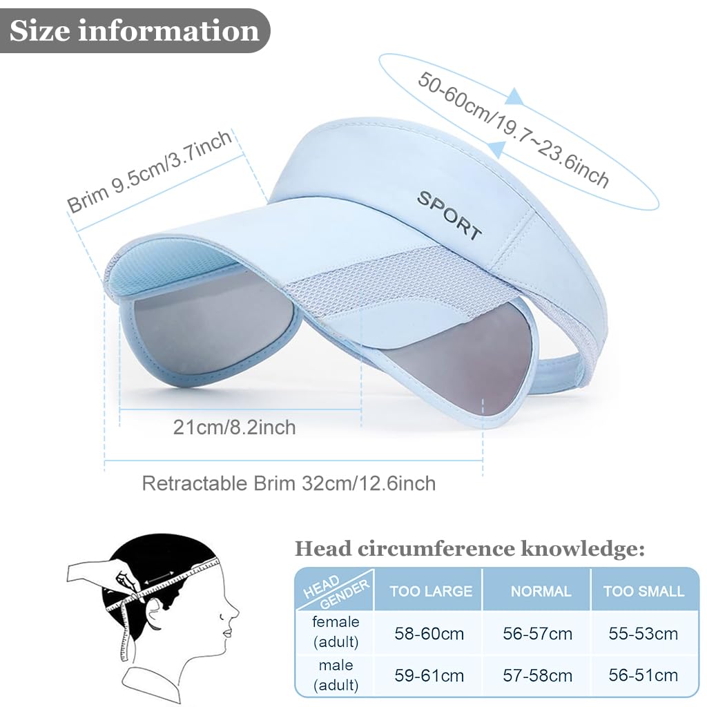 PALAY Sun Golf Visor Hats for Women with Retractable Brim and Breathable Fabric | Adjustable Fit