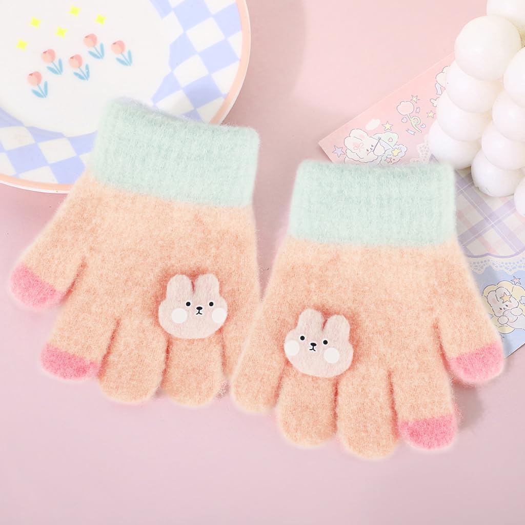 Zibuyu Winter Knitted Mittens for Babies with Elastic Wrist Design | Soft Pink Gloves for 0–3 Years