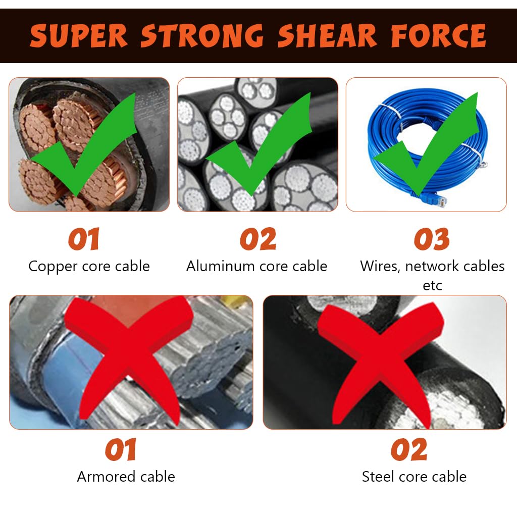 Serplex Cable Cutter for Soft and Hard Steel Wire featuring 14 in Long Handle and Anti Slip Grip