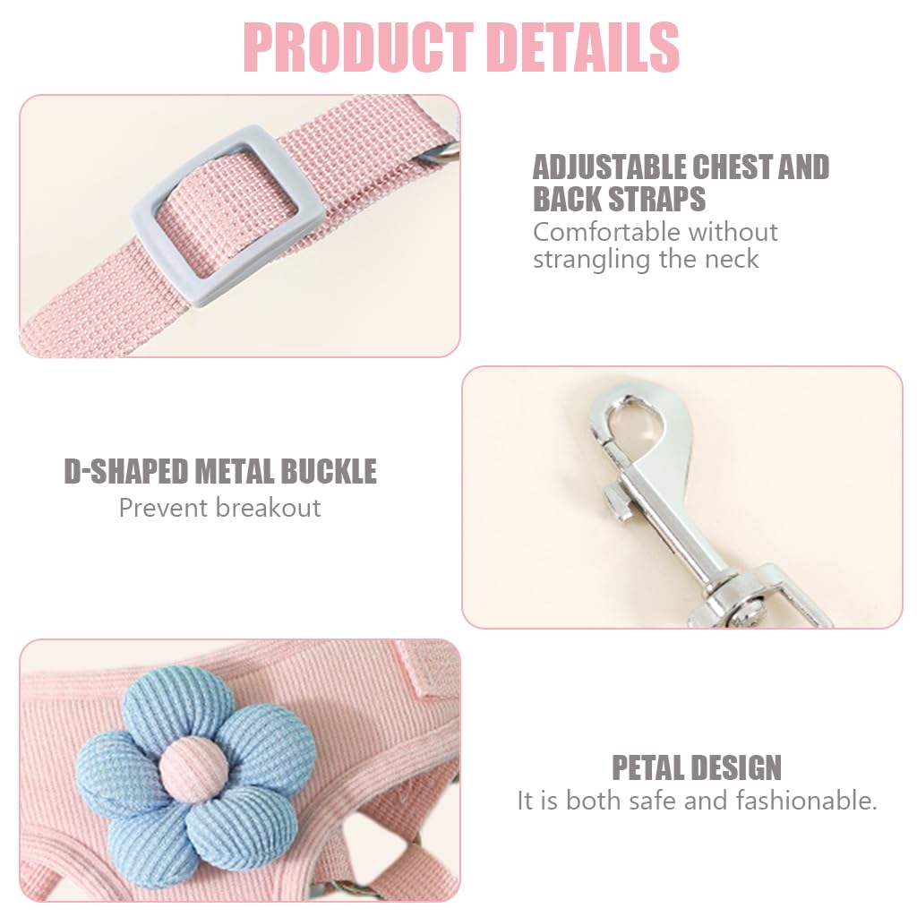 Qpets Cat Harness for Small Cats and Dogs with 1.2m Leash featuring 360° Swivel Buckle | Adjustable Fit for Safe Outdoor Walks