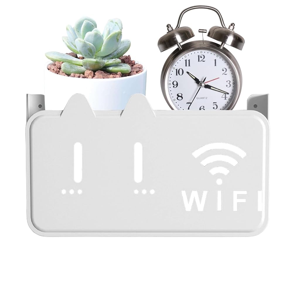 Supvox® Acrylic Router Rack Mount - Wall-Mounted Adhesive Holder | Multifunctional Organizer for Set-Top Boxes