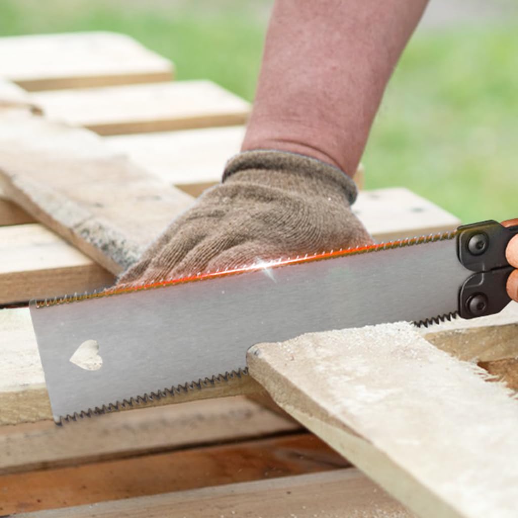 HASTHIP Hand Saw for Wood Craft and Gardening featuring Dual Edge 5.5 in Blade | SK-5 Steel Folding Handle