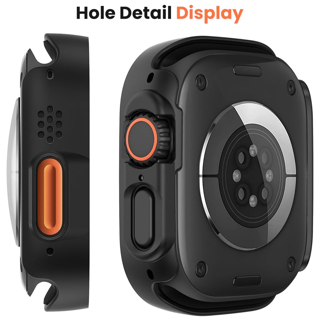 ZORBES Watch Case for iWatch Ultra 3 49mm featuring Snap On Fit and HD Tempered Glass | 2 Pack Black