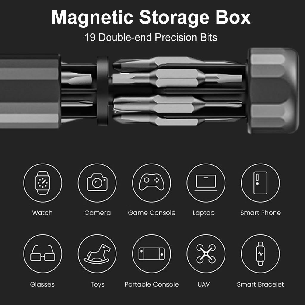 Serplex Mini Screwdriver Set for Electronics and Glasses with 39 pcs S2 Steel Bits | Pocket Pen Design