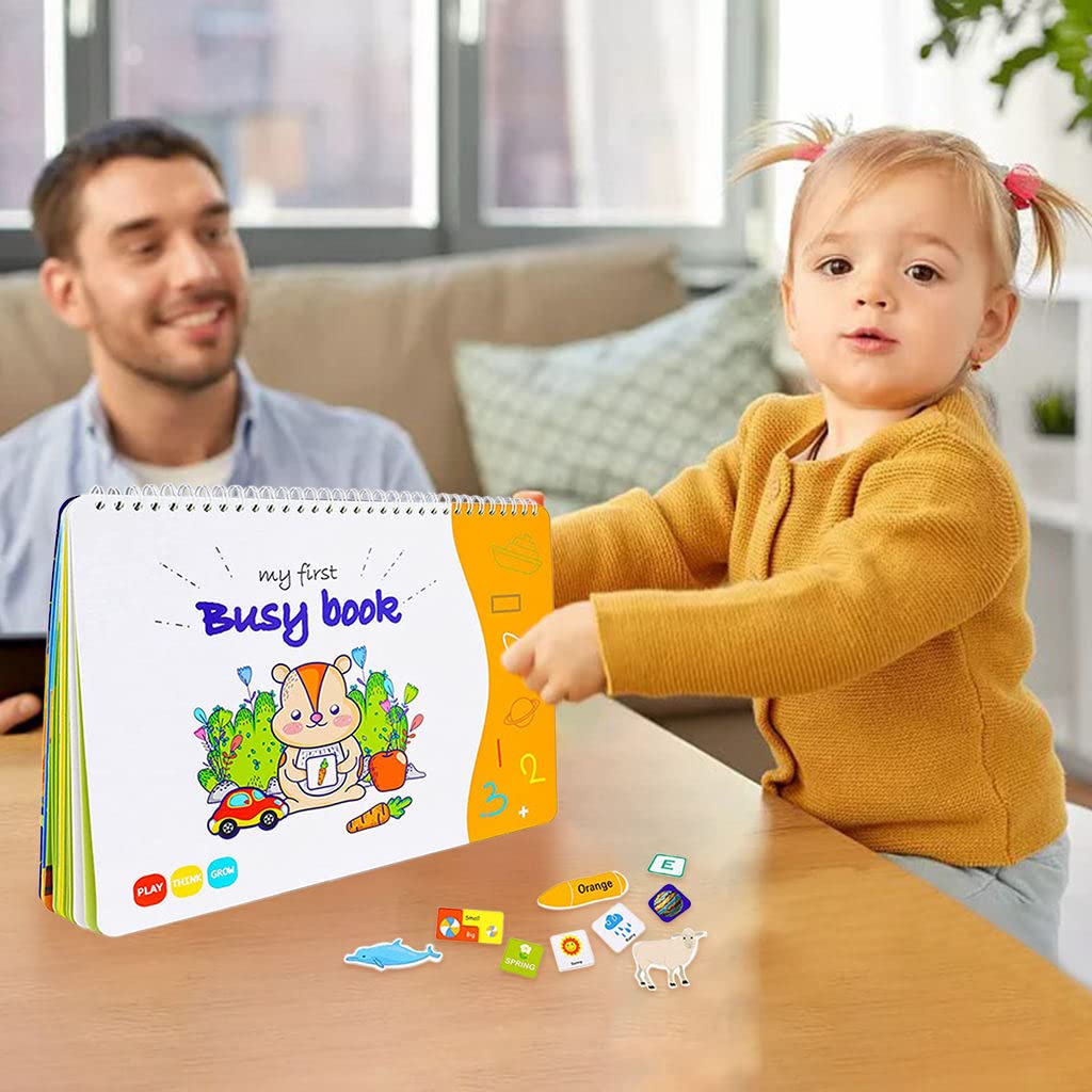 PATPAT Montessori Busy Books for Kids, Autism Sensory Educational Toys, 12 Themes Busy Book for Toddlers 1-3 Boys & Girls ,Preschool Activity Binder Learning Toys for Kids to Develop Learning Skills