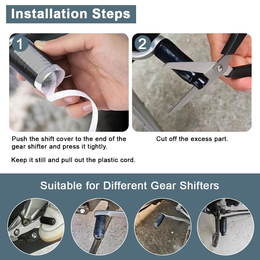 STHIRA Motorcycle Shift Lever Sleeve Cover for Shoe Toe Protection with Textured Silicone | 2Pcs Universal Gear Lever Covers