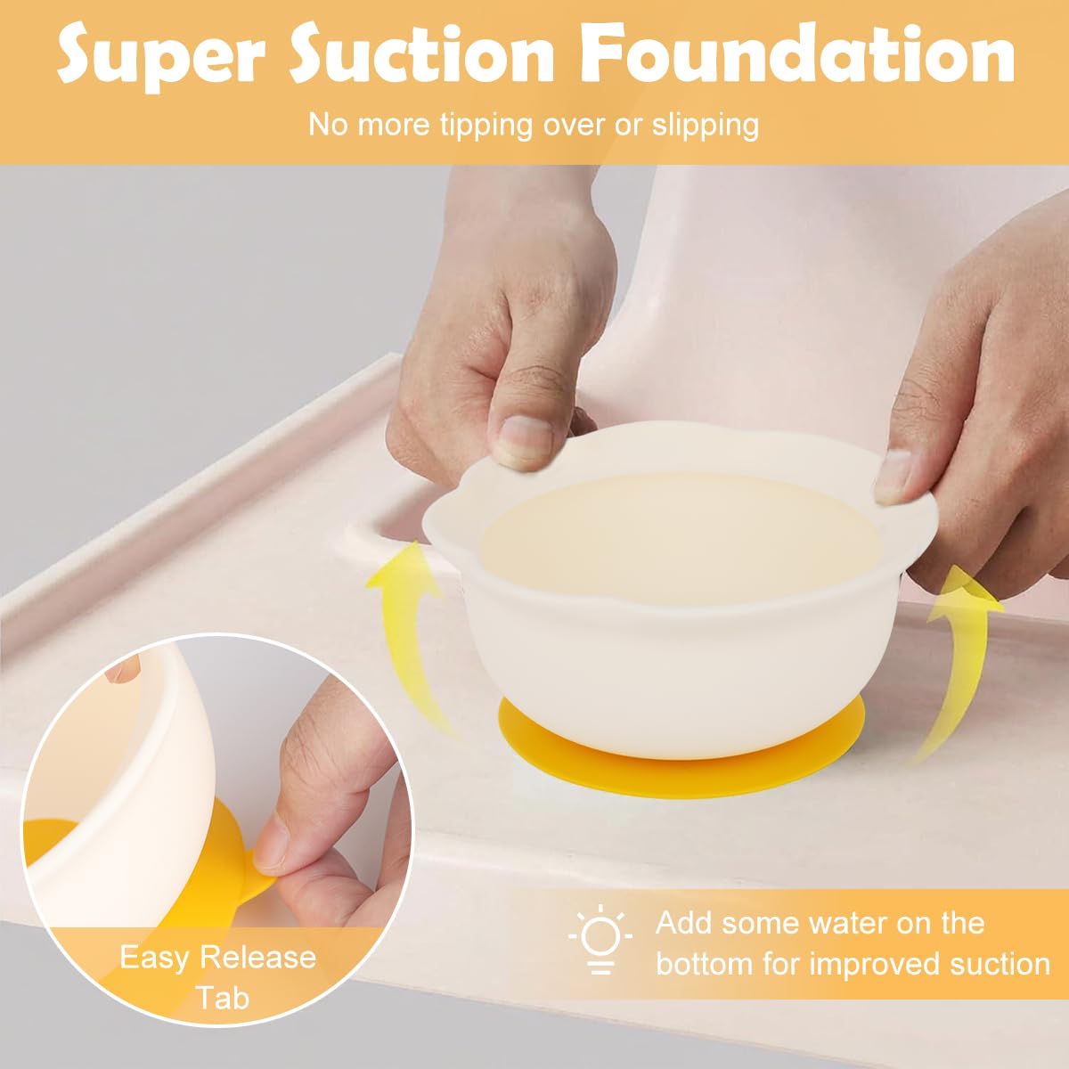 SNOWIE SOFT Baby Feeding Set for Self Feeding with 3Pcs Suction Cup Bowl and PPSU Utensils