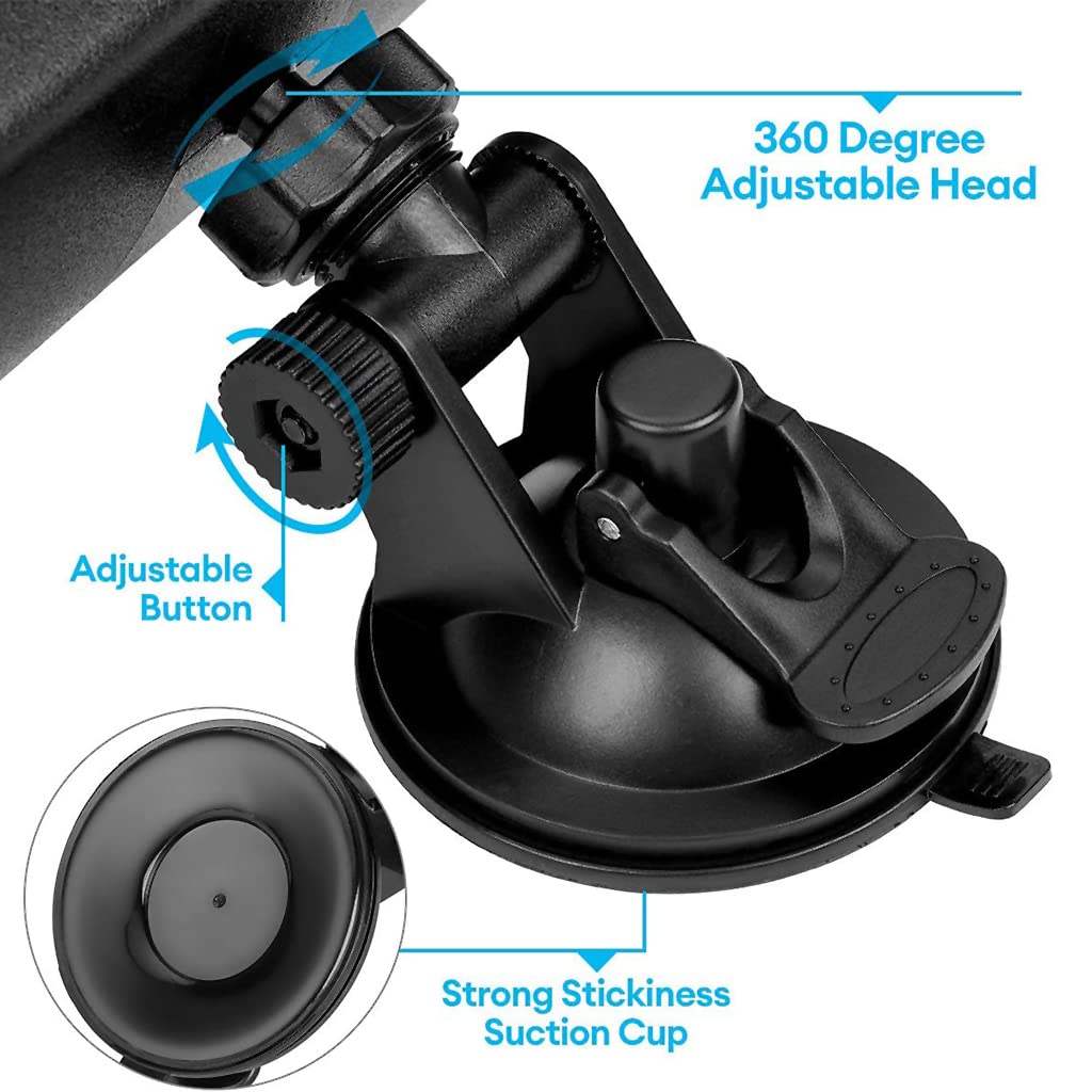 Proberos Car Center Mirror for Driving Test featuring 22x6.5 cm Size and 360° Rotatable Suction Cup | 2 PCS