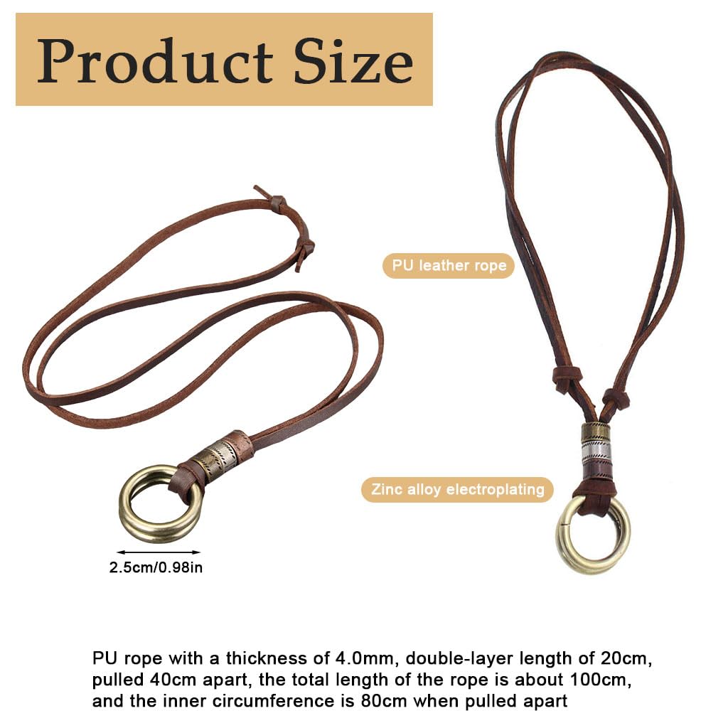 Zibuyu Unisex Leather Necklace with Stainless Steel Pendant for Casual and Formal Wear