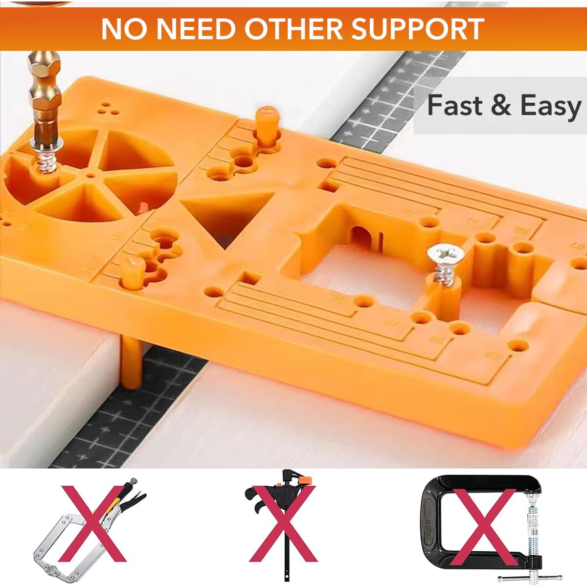 Serplex 35mm Woodworking Hole Saw Cutter for Cabinet Door Hinge Installation | Adjustable Drill Guide Set for Precise Alignment