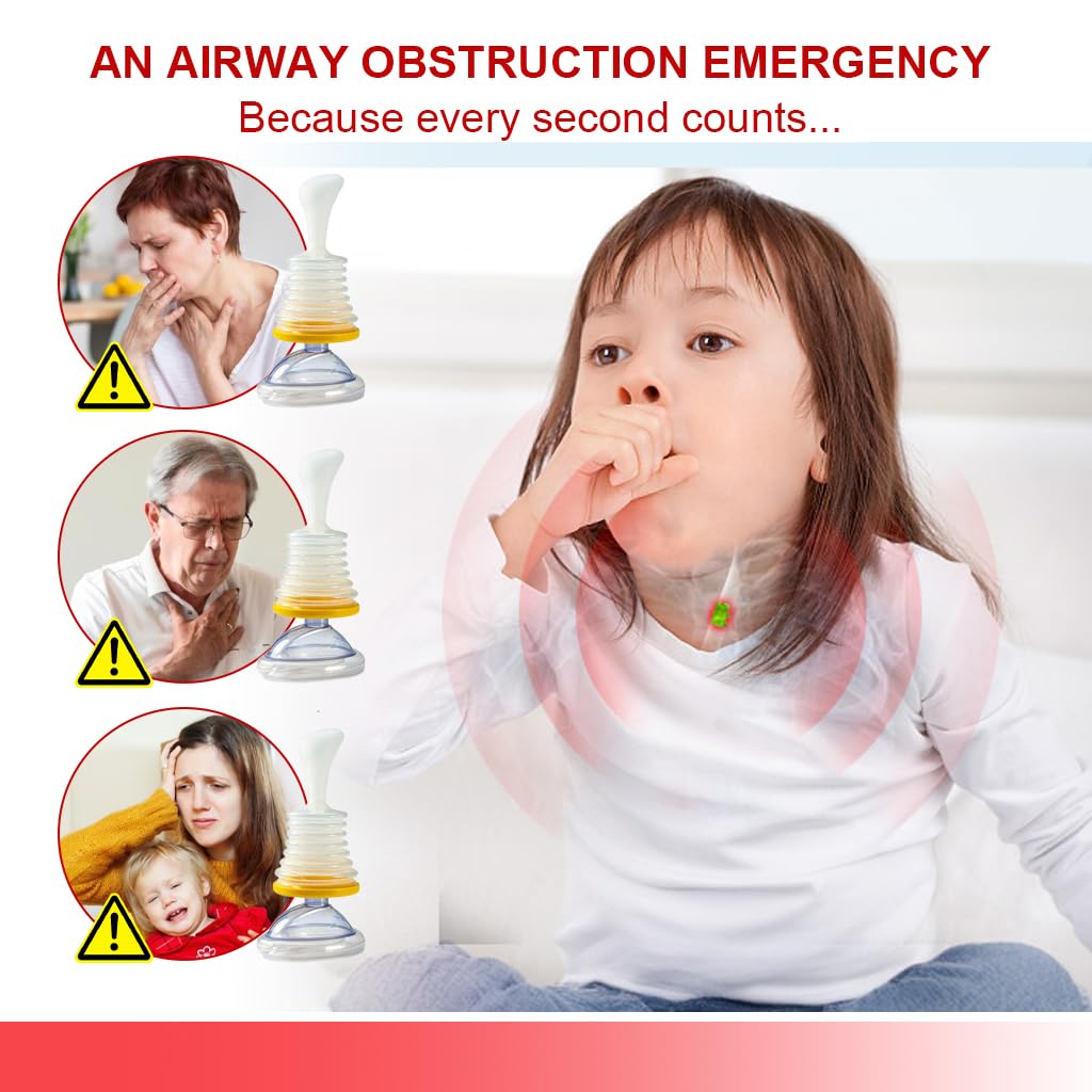 HANNEA Choking Rescue Device for Kids and Adults with Portable Emergency Suction Kit 3 PCS