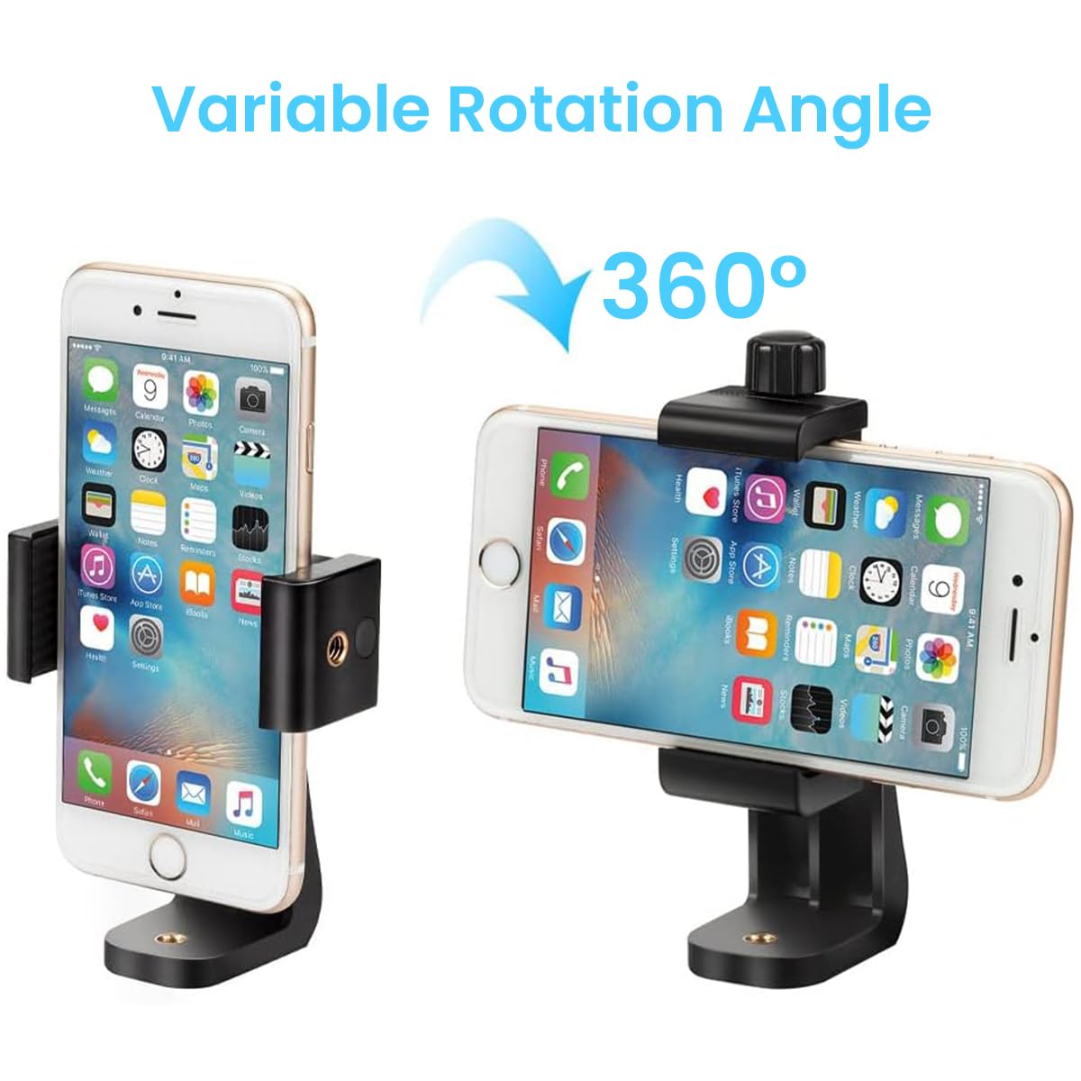 STHIRA Helmet Mount for Mobile Camera with 360 Degree Rotation and Quick Release Grip | Includes J Hook Adapter Screw and Phone Holder 2PCS
