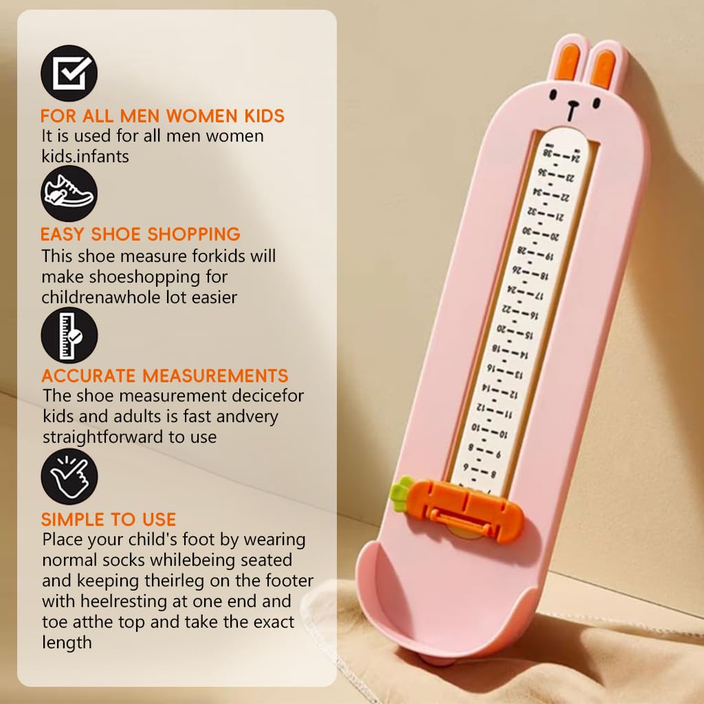 HASTHIP Foot Length Gauge for Baby and Kids with CM & EU Dual Scale | Sliding Block Design