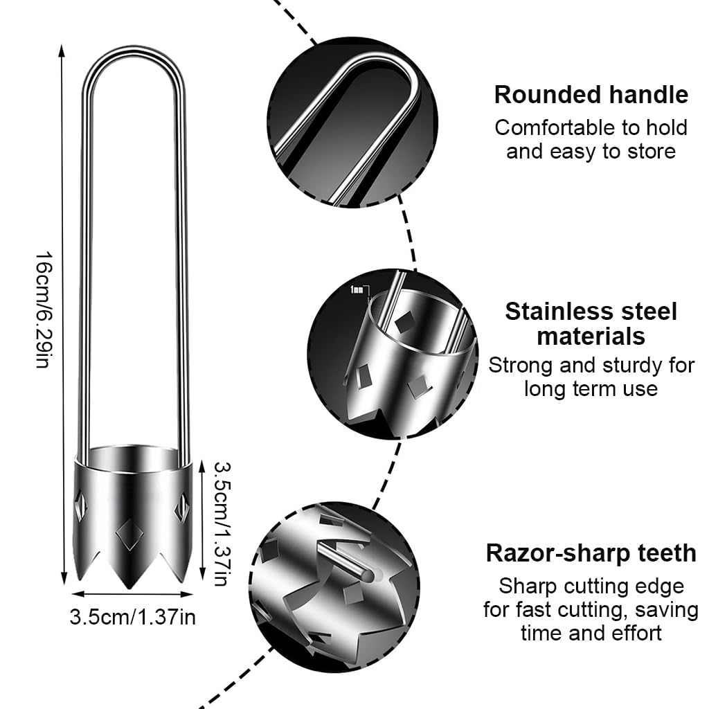HASTHIP Bell Pepper Seed Corer for Easy Core Removal featuring Serrated Teeth and 304 Stainless Steel | 1 Pack Kitchen Tool