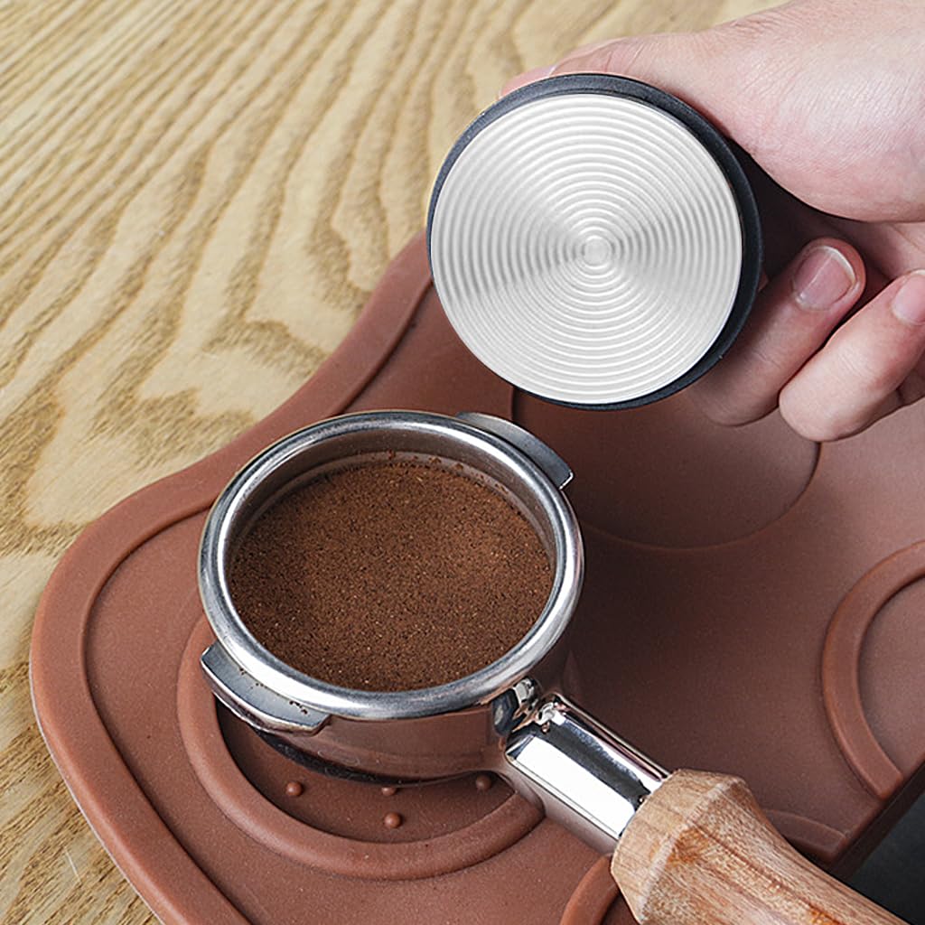 Supvox 51mm Espresso Tamper Premium Barista Coffee Tamper with Calibrated Spring Loaded, Flat Stainless Steel Base Tamper for Espresso Machine(Black)