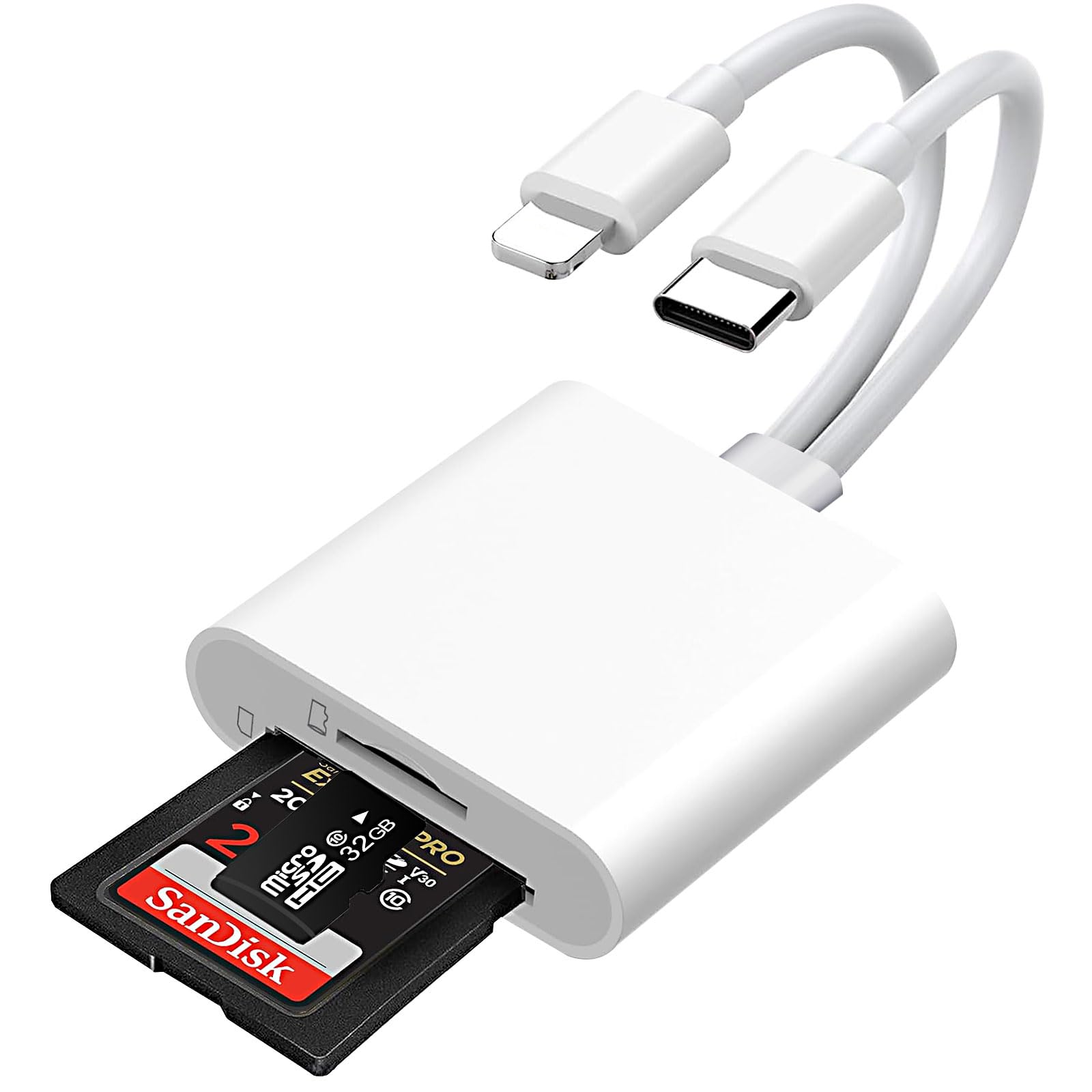 ZORBES For iPhone SD Card Reader Multi Devices SD Card Reader Supports TF/SD Cards OTG Card Reader Travel Portable Memory Card Reader for Phone, Tablet