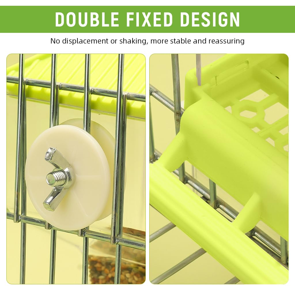 Qpets Bird Cage Hanging Fruit Skewer 9.1 in with Carabiner Food Grade Stainless Steel for Parrots | Easy Clean Feeding Toy