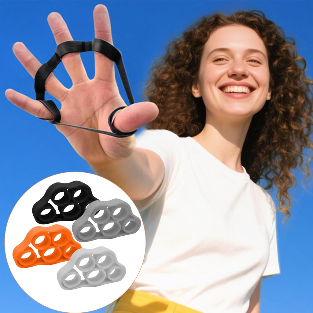 Proberos Grip Strengthener 4 Pack for Hand Rehabilitation with 5 Hole Design | Silicone Finger Grippers