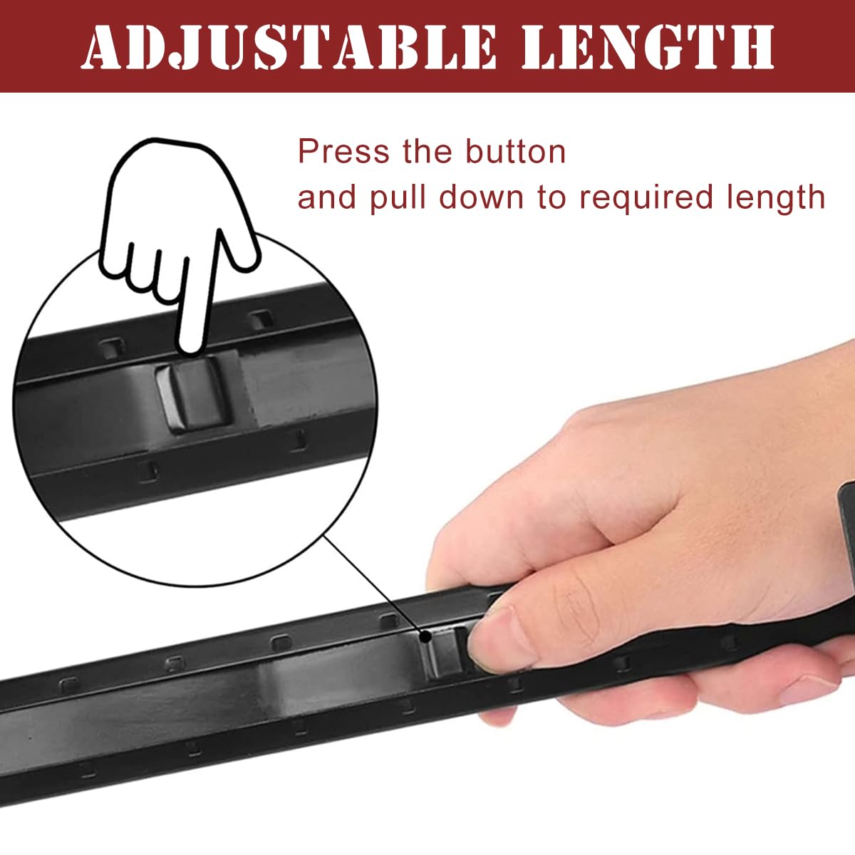 HASTHIP Wreath Hanger for Front Door with 15–25 in Adjustable Slide Mechanism | Black No Scratch Hook