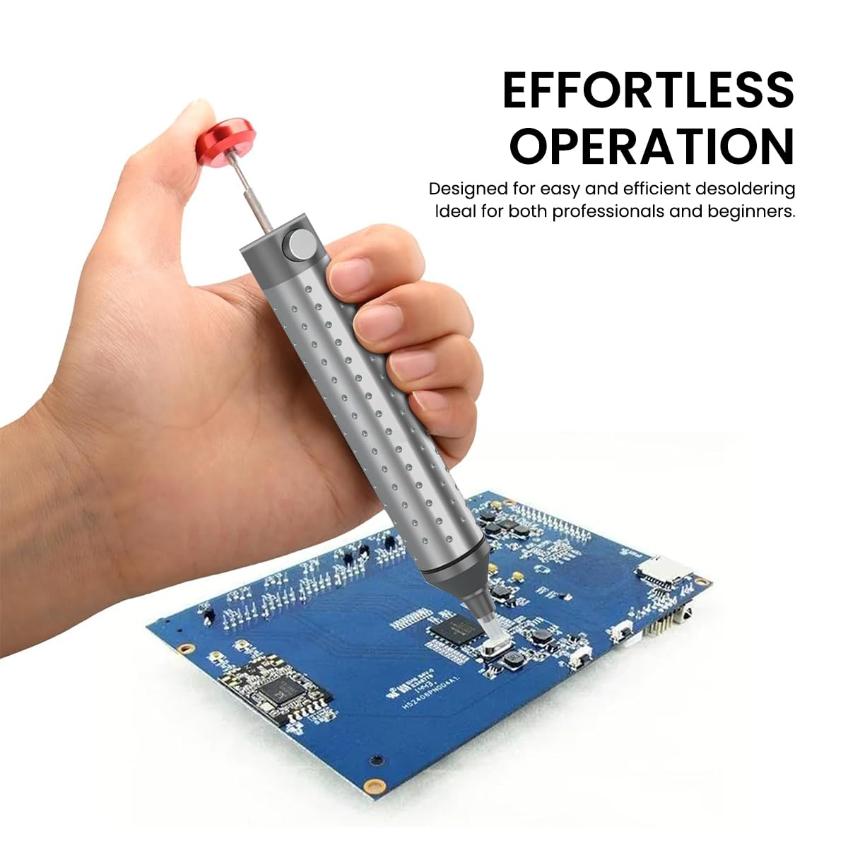 Serplex Vacuum Desoldering Pump for Electronic Repair with 2 Cuttable Silicone Nozzles and Aluminum Alloy Body