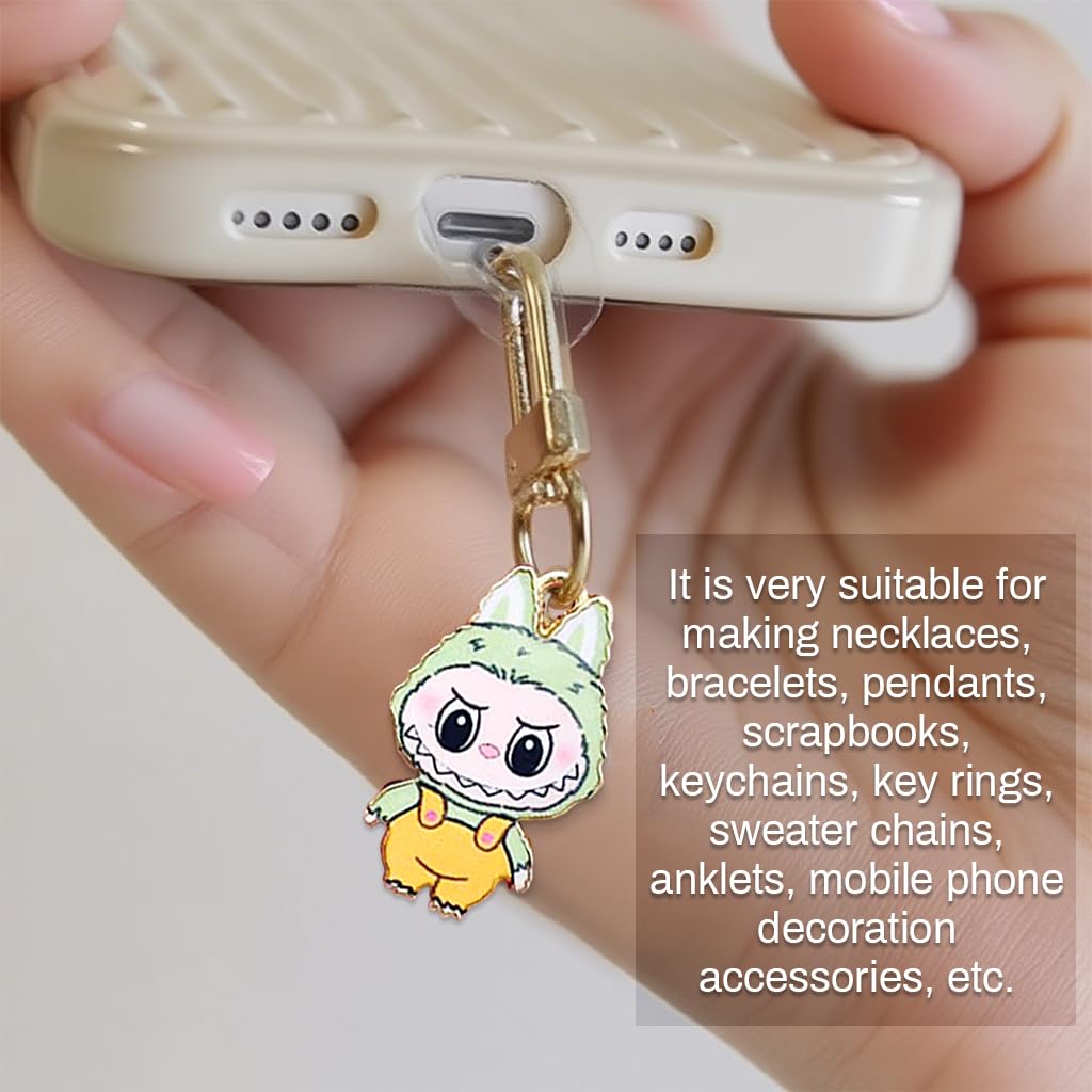 SANNIDHI Enamel Charms for Jewelry Making with 25 mini 0.98 in pieces and pre attached eyelets | colorful alloy cartoon designs for bracelets necklaces and keychains